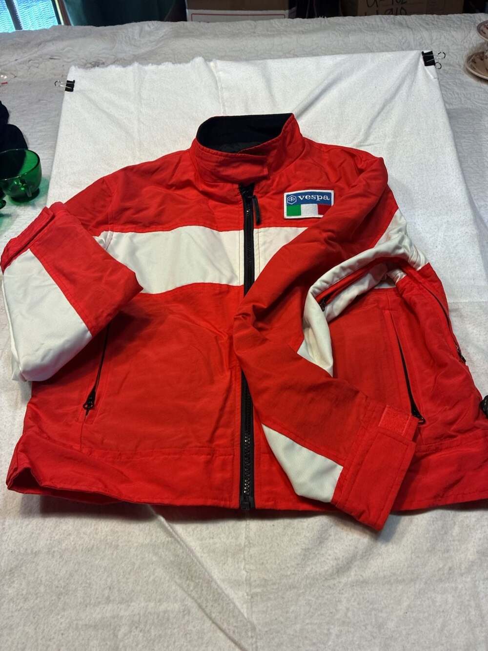 Vespa Red and White Racing Jacket Size S